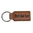 thumbnail image 2 of Keychain - Rectangle - Best Dad Ever - Leather, 2 of 5