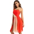 thumbnail image 3 of Manyakai Robe de Danse Contemporaine en Maille pour Femmes, Justaucorps Lyrique, Costume de Danse Orange P, 3 of 8