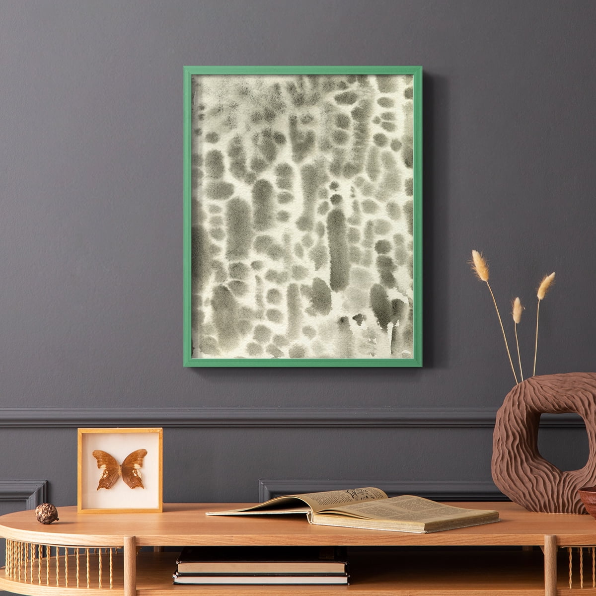 Watercolor Metric I Framed Print in Green Solid Wood 11 x 14 Framed Print