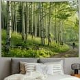 thumbnail image 2 of PIKWEEK  Forest Wall Tapestry Nature Tree Trail Path Landscape Wall Hanging, Morning Sunshine Through Green Tree Wall Tapestries for Home Office Indoor and Outdoor Decor Painting, 2 of 6