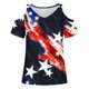 thumbnail image 3 of Camisas de Manga Corta para las Mujeres Cuello Redondo de Impresión Casual, Top de Blusa para el Hogar Y el Uso Diario, Camisa de Moda de las Cuatro Estaciones de las Mujeres, 3 of 4