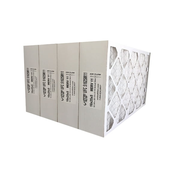 United Filter Compatible M1-1056 16x25x5 MERV 11 Pleated HVAC AC Furnace Air Filters (4 Pack)