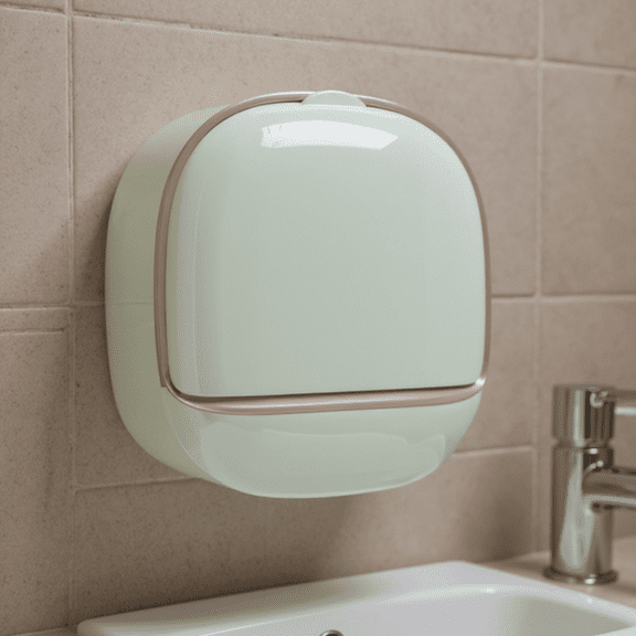 Travel Soap Dish Shower Wall Mount Soap Holder, Bathroom Soaps Bar Storage Stand with Drainage Self Draining Soap Flip Lid Box Container for Shower,Kitchen,Bath Tub,Gym