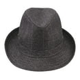 thumbnail image 2 of dianhelloya Hemming Wide Brim Breathable Holes Folding Jazz Hat Mid-aged Men Outdoor Sun Hat Grey M, 2 of 8