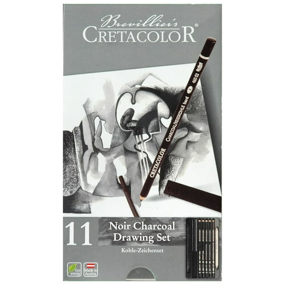 Cretacolor Noir Charcoal Drawing Set, 11 Pieces