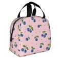 thumbnail image 3 of Pink Blueberry Lunch Bag Thick Aluminum Foil Lunch Tote for Women Office Picnic Gift, 3 of 7
