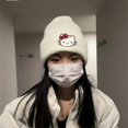 thumbnail image 4 of Sanrio-gorro de punto de felpa Kawaii Kuromi Cinnamoroll, Hello Kitty Stuff, Hello Kitty Y2k, lindo gorro de punto cálido para niña, regalo de invierno, nuevo, 4 of 4