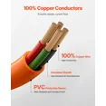 thumbnail image 3 of 25 ft Dryer Extension Cord, 4-Prong NEMA 14-30P to 14-30R Dryer Cord, 125V/250V, STW 10AWG/4C, 30A, Pure Copper Wire Cable with Black Non-woven Bag and PVC Cable Tie, for Outdoor & Indoor Use, 3 of 6