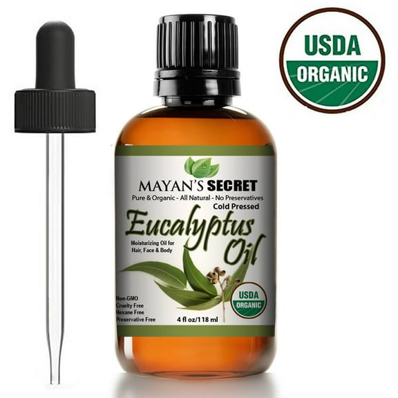 Mayan's Secret Organic Eucalyptus Smithii Therapeutic Grade Essential Oil - USDA Certified, Non GMO, Moisturizing Oil - 4oz