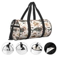 thumbnail image 5 of Xecao Ramadan Whale print Round Travel Duffel Bag is a foldable gym bag with an inner pocket, perfect for travel sports, 5 of 8