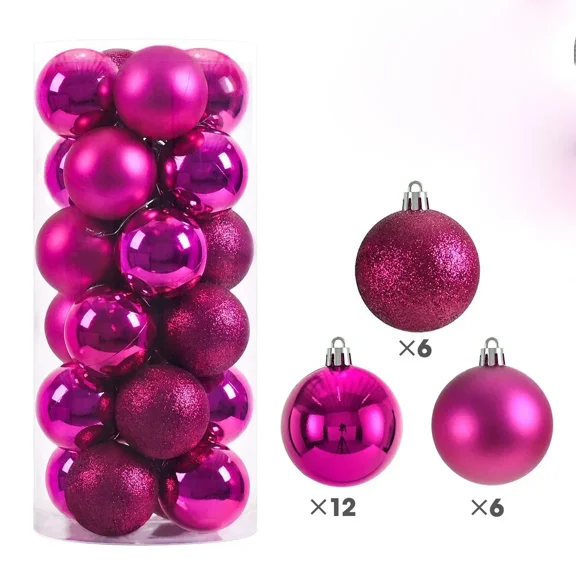 Christmas in 202624Pcs 3/4/6CM Christmas Balls Big Ball Christmas Tree Pendant Ornaments for Party Decor 2025 New Year Navidad Gifts Accessory