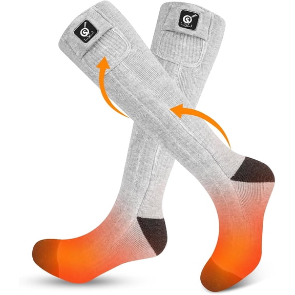 SNOW DEER Heated Socks for Men Women, 7.4V Rechargeable Battery Electric Ski Foot Warmer for Hunting Fishing Camping Hiking Skiing