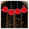 thumbnail image 4 of Christmas Sphere Lights - 200 LED Blossom Ball, Indoor/Outdoor Holiday Decorations - 4.2 Inch, Red, 4 of 6