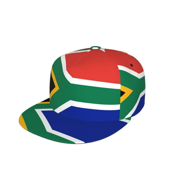 South African Flag Flat Brim Trucker Cap Adjustable Snapback Hat For Men Women