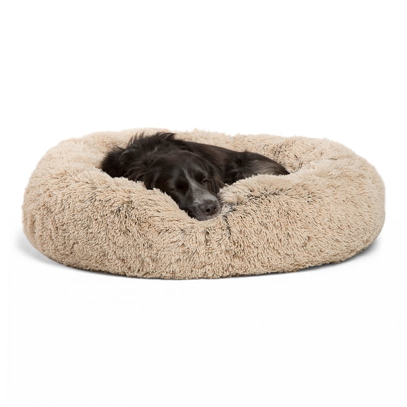 Best Friends by Sheri Original Calming Donut Shag Cuddler, 30x30 Taupe