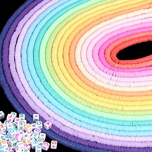 Bangcool Jewelry Making Beads DIY 6520PCS Decorative Clay Spacer Beads Alphabet Beads