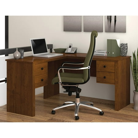 Bestar Somerville L Shaped Desk Tuscany Brown Com Bestar Somerville L Shaped Desk Tuscany Brown