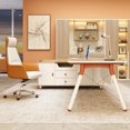thumbnail image 4 of Modern Minimalist Office Desk Executive Set Luxury Fashion Professional Desk Tables Standing Table Ordinateur Home Furniture My Lux Decor Round, 4 of 10