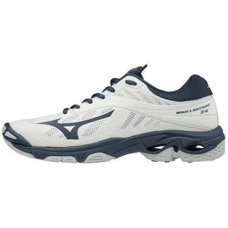 Mizuno Women's Wave Lightning Z4 Volleyball Shoe, Size 13, White-Navy (0051)