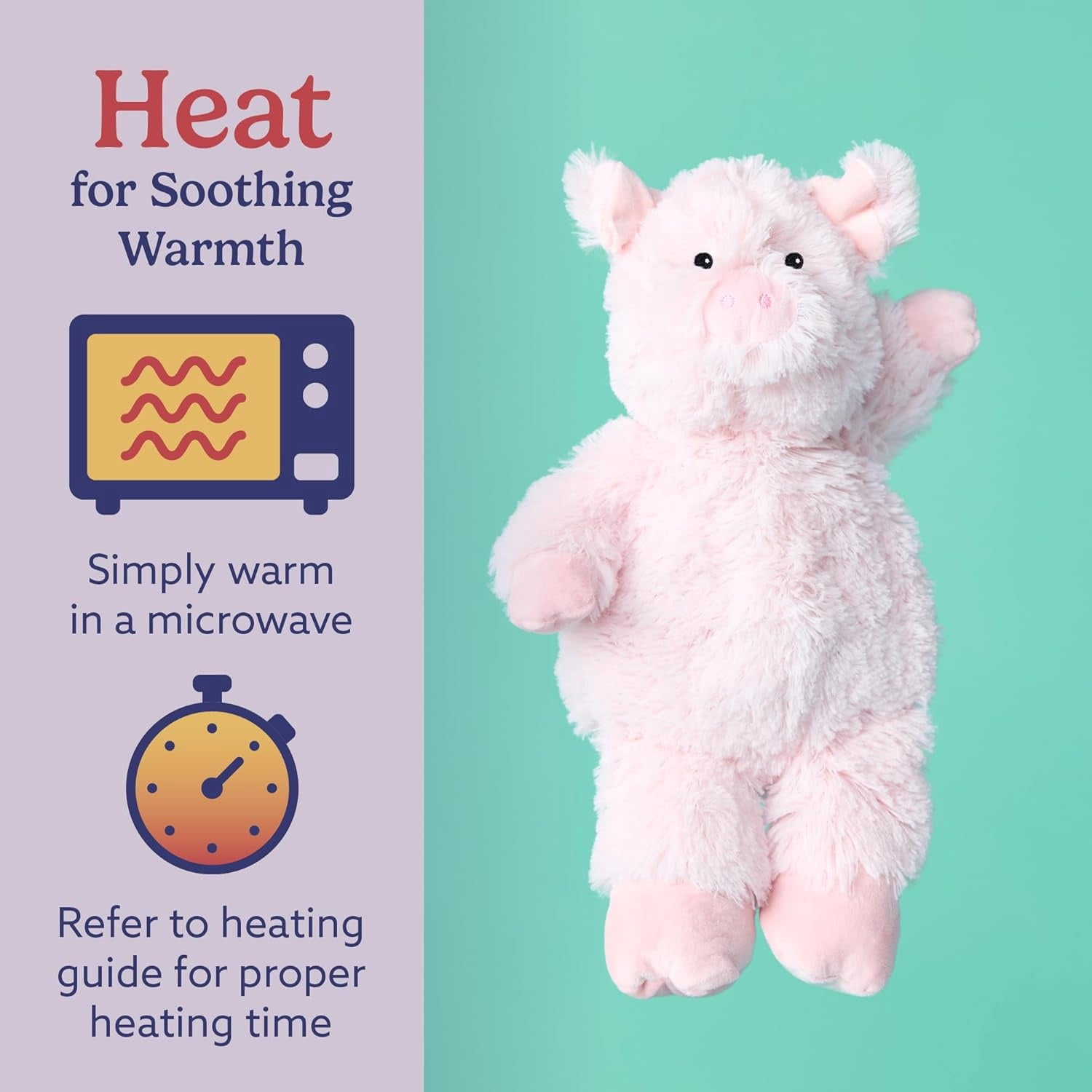 warmies 13" Pig Stuffed Animal, Microwavable Heated Plushies and Weighted Soft Plush Toys
