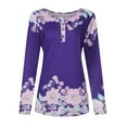thumbnail image 2 of ICQOVD Womens Button Blouses Print Long Sleeves Tops, 2 of 6