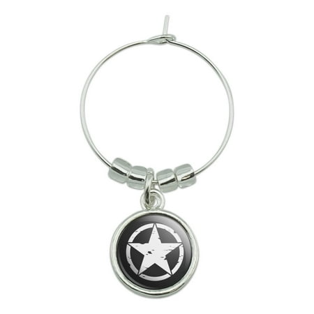 

Oscar Mike On Mission Move Vintage Military Star Wine Glass Charm Drink Marker