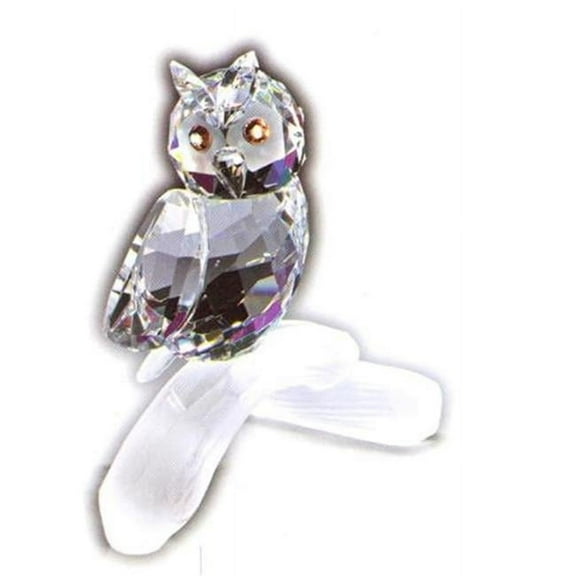 Asfour Crystal 696-35 1.81 L x 2.44 H in. Crystal Owl Birds Figurines