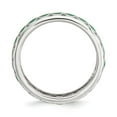 thumbnail image 2 of 925 Sterling Silver Stackable Expressions Polished Green Circles Enameled Ring Size: 5; for Adults and Teens; for Women and Men, 2 of 4