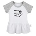 thumbnail image 2 of iDzn Italian Whatsa Matta You Funny Dresses For Baby, Newborn Babies Skirts, Infant Princess Dress, 0-24M Kids Graphic Clothes (Gray Raglan Dresses, 12-18 Months), 2 of 5
