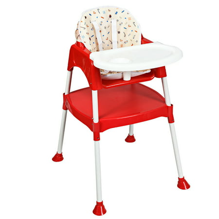 Costway 3 in 1 Baby High Chair Convertible Table Seat Booster Toddler Feeding