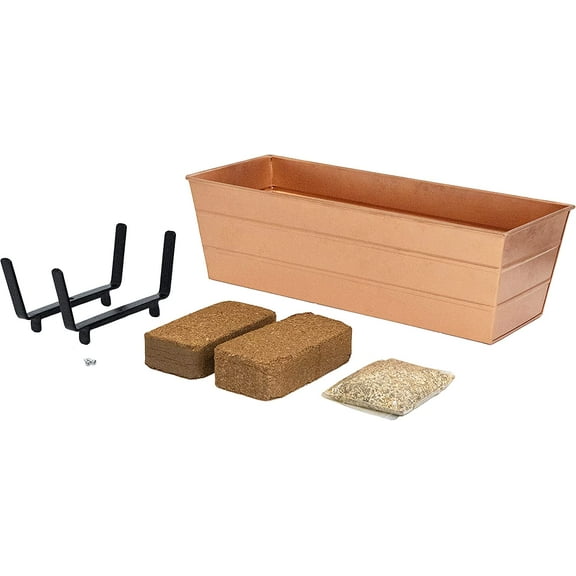 Bloom Box Garden Growing Kit Medium Copper with Brackets for 2 x 6 Railings