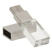 Laak 32GB New Crystal Transparent Rectangle Genuine USB Flash Drive 3.0 Wedding Gift Pendrive,Silver