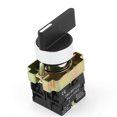 thumbnail image 1 of Interruptor Selector Giratorio NEGRO 3 posiciones de bloqueo AC 600V 10A 21mm DPST 2NO, 1 of 2