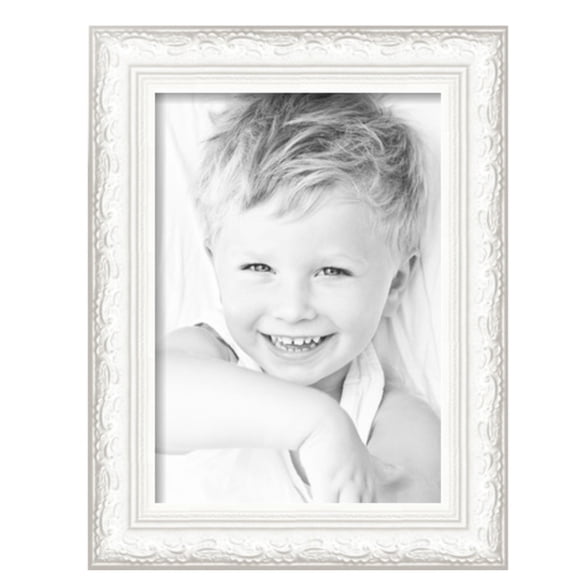 ArtToFrames 12" x 17" Majestic White Picture Frame, 12x17 inch Silver Wood Poster Frame (WOM-5198), Pack