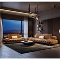 thumbnail image 4 of Italian light luxury leather sofa head layer cowhide modern simple straight row sofa living room My Lux Decor Round, 4 of 9