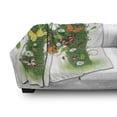 thumbnail image 3 of Letter M Soft Flannel Fleece Blanket, Wildflowers with Butterflies of Various Shapes and Sizes Vibrant Color Image, Cozy Plush for Indoor and Outdoor Use, 50" x 60", Green Multicolor, by Ambesonne, 3 of 6