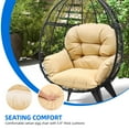 thumbnail image 3 of Uforic Wicker Egg Chair with Stand & Cushion, Oversized Indoor/Outdoor Lounger, Beige, 3 of 6