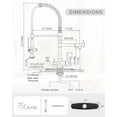 thumbnail image 5 of WOWOW Double-Handles Pull Down Sprayer Kitchen Faucet with Drinking Water for 1 or 3 Hole in Solid Brass in Brushed Nickel, 5 of 5