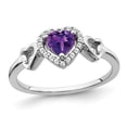 thumbnail image 1 of 2/5 Carat (ctw) Amethyst Heart Promise Ring in 14K White Gold, 1 of 4