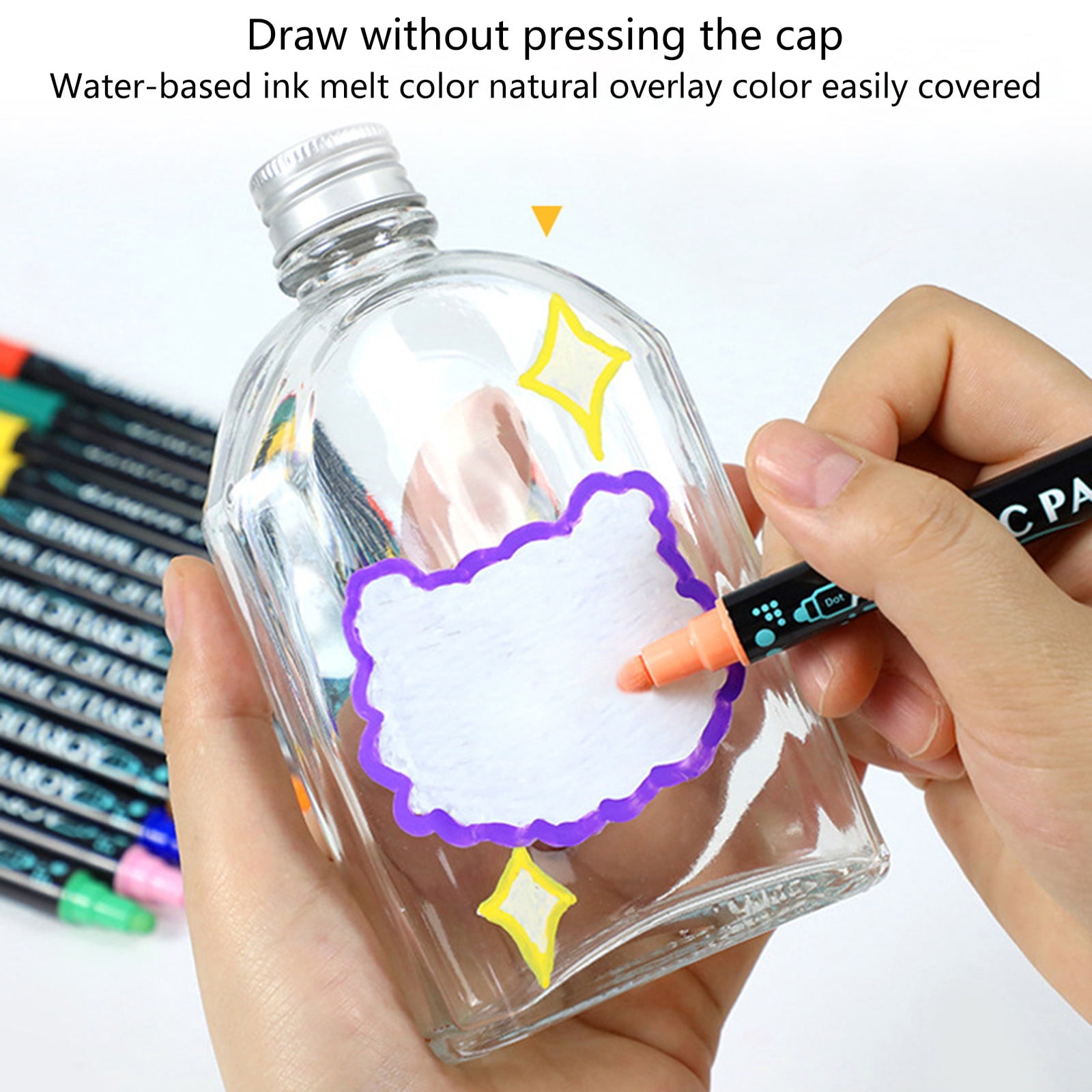 Double Ended Acrylic Marker for Drawing Scrapbooking, 12/24/26/30 Colors Acrylic Paint Pen Quick Drying Water Resistant