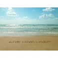 thumbnail image 2 of Frank, Assaf 24x19 Black Ornate Wood Framed with Double Matting Museum Art Print Titled - Live Love Laugh written in sand - Beach writing, 2 of 4
