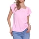 thumbnail image 1 of INSPIRAR CHIC Blusa de Mujer de Verano con Cuello Cuadrado y Mangas Cortas de Gingham XS Rosa, 1 of 6