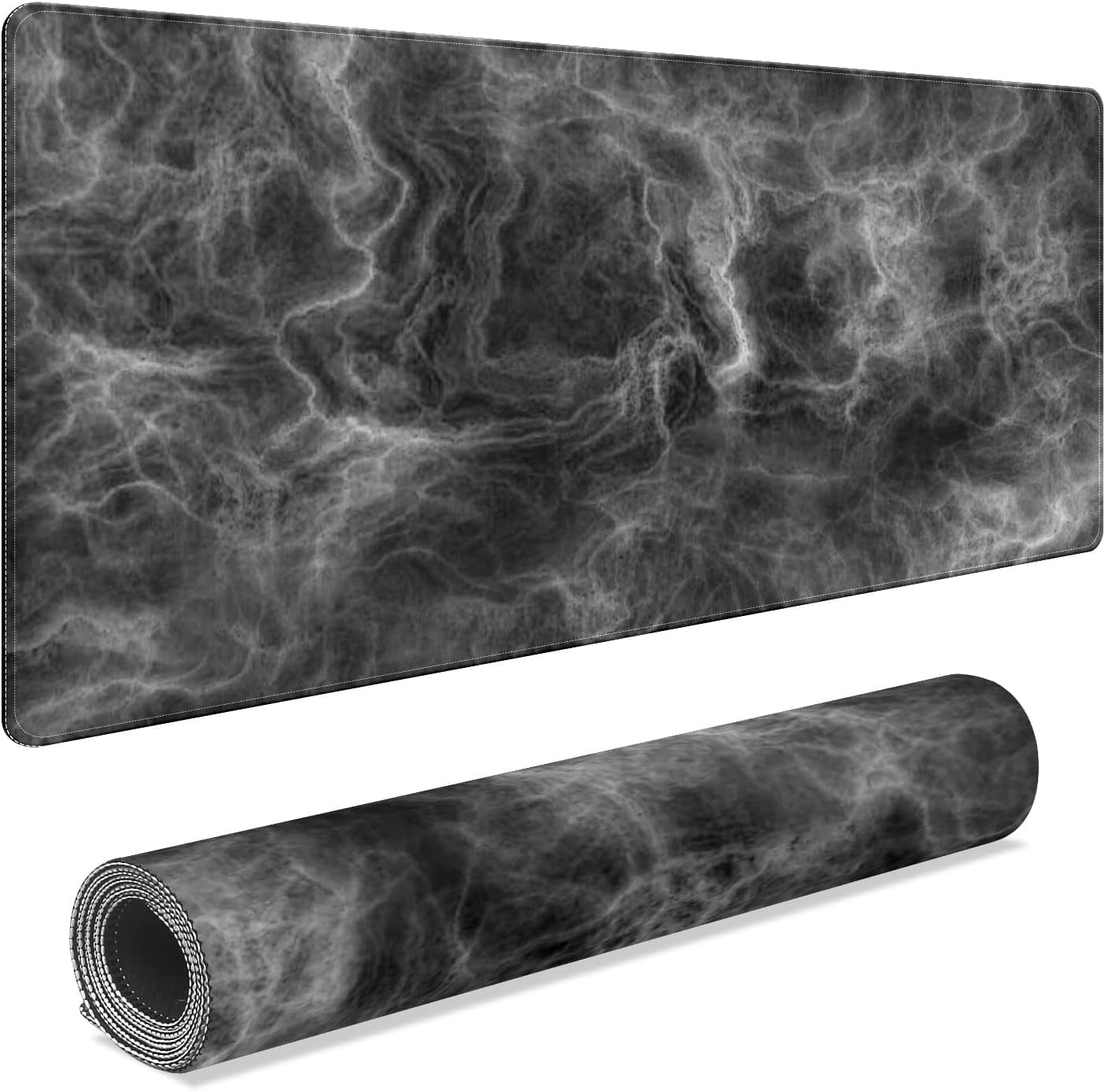 Amazing Black Marble Desk Mat, Desk Accessory, Cute Workspace, Trendy Workspace, Trendy, 35.4x15.7in Large Gaming Mouse Pad, Cute Desk Topper, Pretty Desk Pad