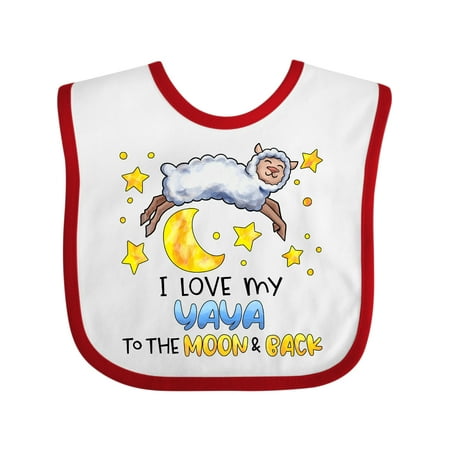 

Inktastic I Love My Yaya to the Moon and Back Cute Sheep Gift Baby Boy or Baby Girl Bib