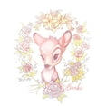 thumbnail image 2 of Disney Girls' Little, Big Watercolor Floral T-Shirt, White, Large, 2 of 4
