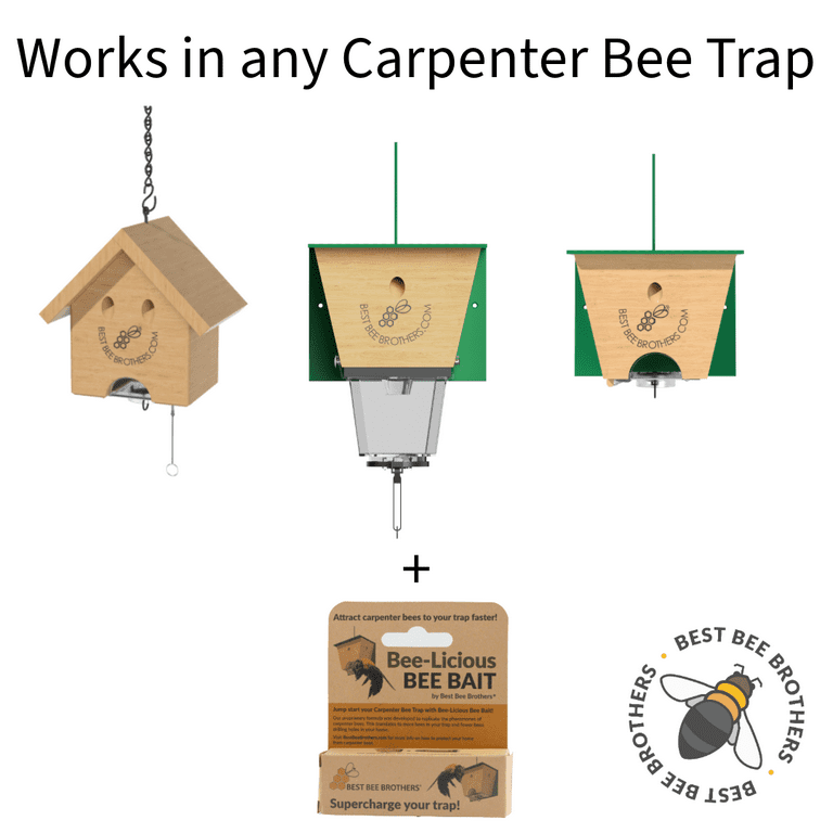 Best Bee Brothers Bee-licious Outdoor Carpenter Bees Bait, 3 Pack