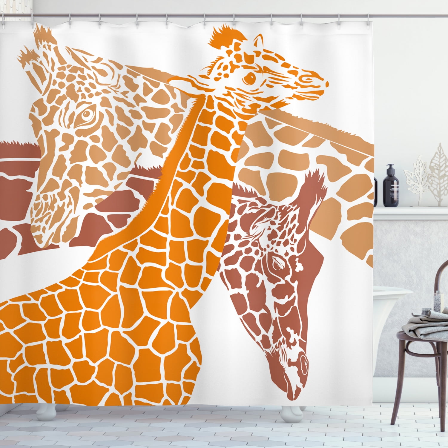 safari shower curtain giraffe