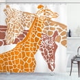 thumbnail image 1 of Ambesonne Giraffe Shower Curtain, Wildlife in Africa, 69"Wx84"L, Orange White and Brown, 1 of 3