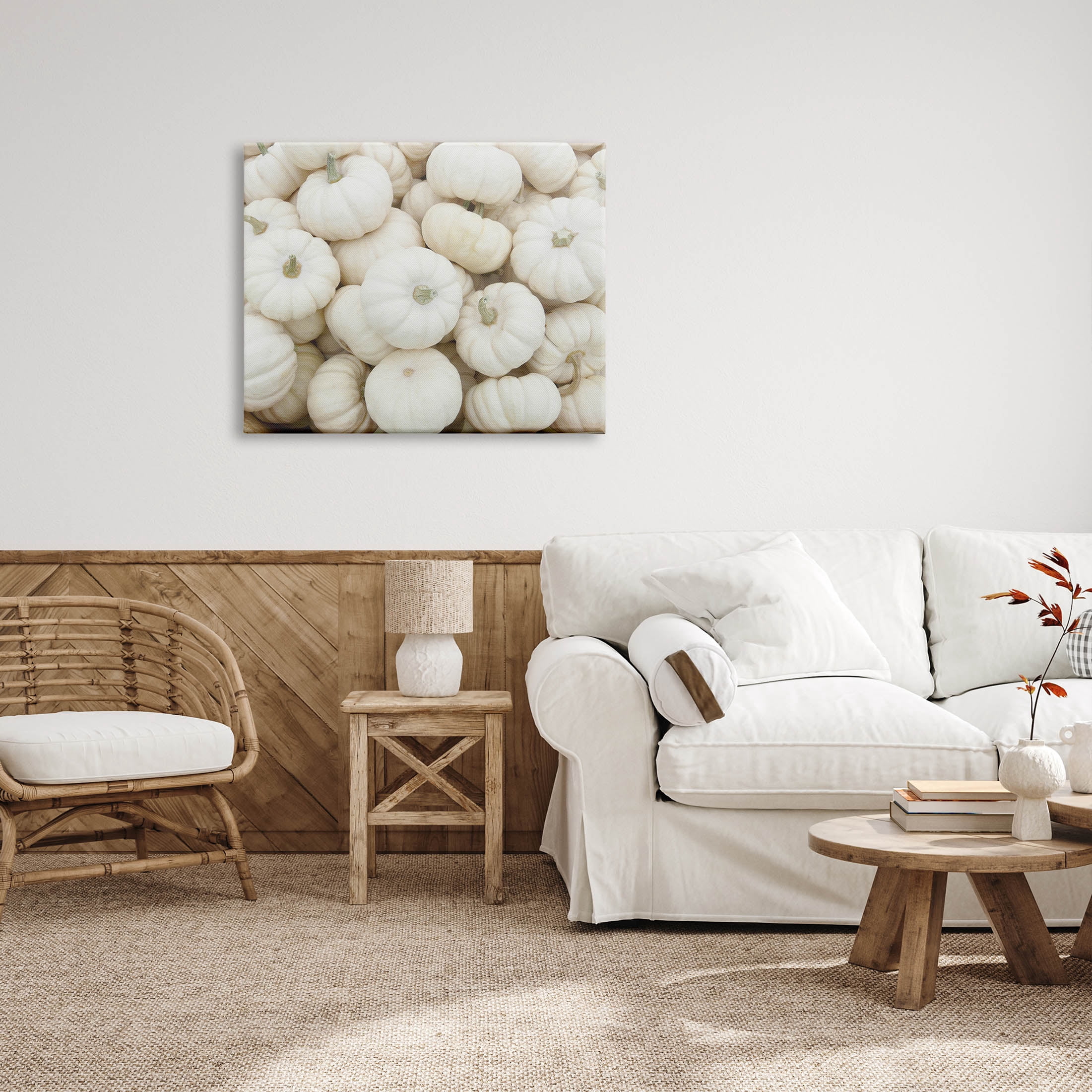 Stupell Industries Autumnal White Pumpkins Photograph Gallery Wrapped Canvas Print Wall Art, Design by Lil' Rue