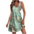 thumbnail image 4 of Women Sundress with Pockets 2025 Funny Floral Print Baggy Sleeveless A-line Dress Flowy Casual Tank Dresses for Beach, 4 of 5